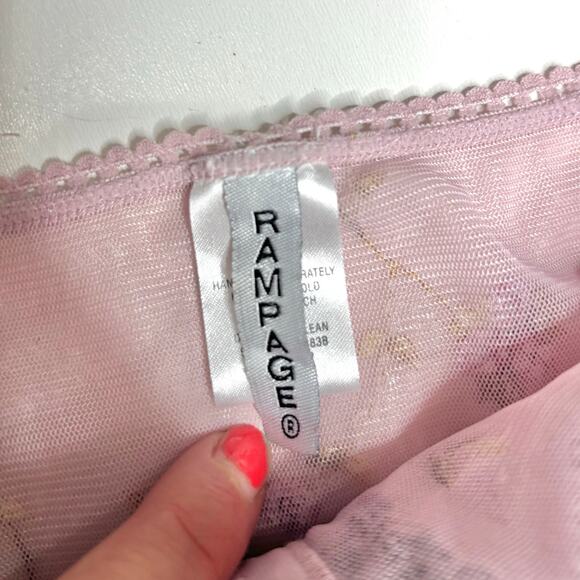 Vintage Rampage Sheer Sleeveless Corset Top Floral Embroidered S/M - Picture 4 of 8